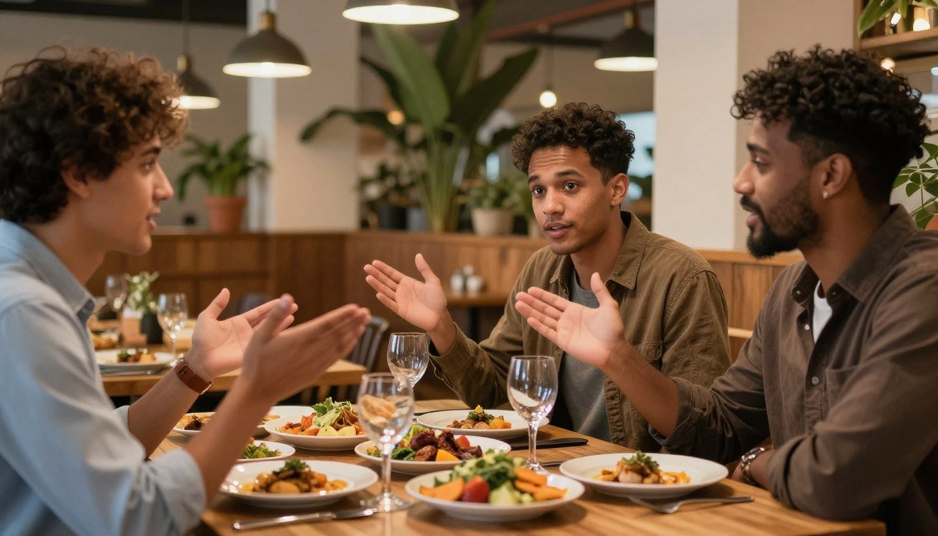 English Conversation at a Restaurant