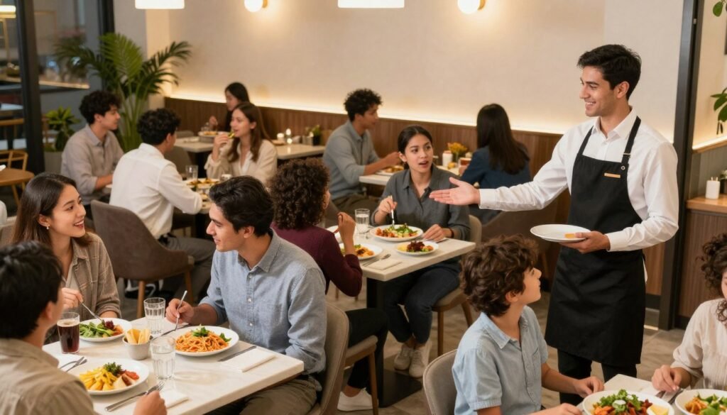 english speaking at a restaurant