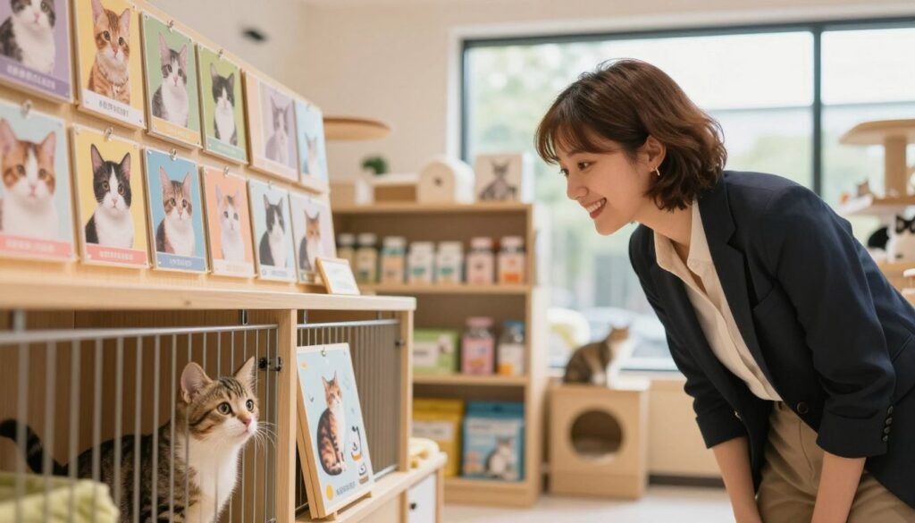 Customer asking about adopting a rescue cat from a kitten profile