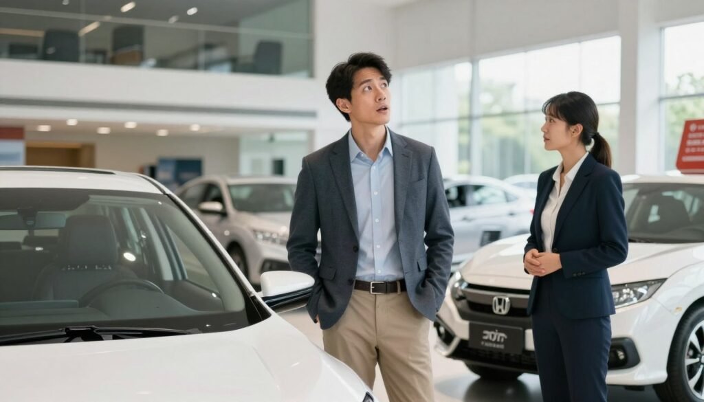 Customer asking whether a used Honda Civic is available at the dealership