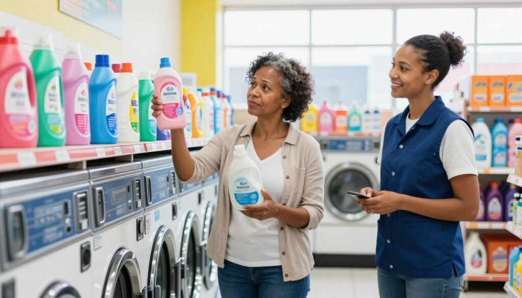 Customer asks about detergent and fabric softener