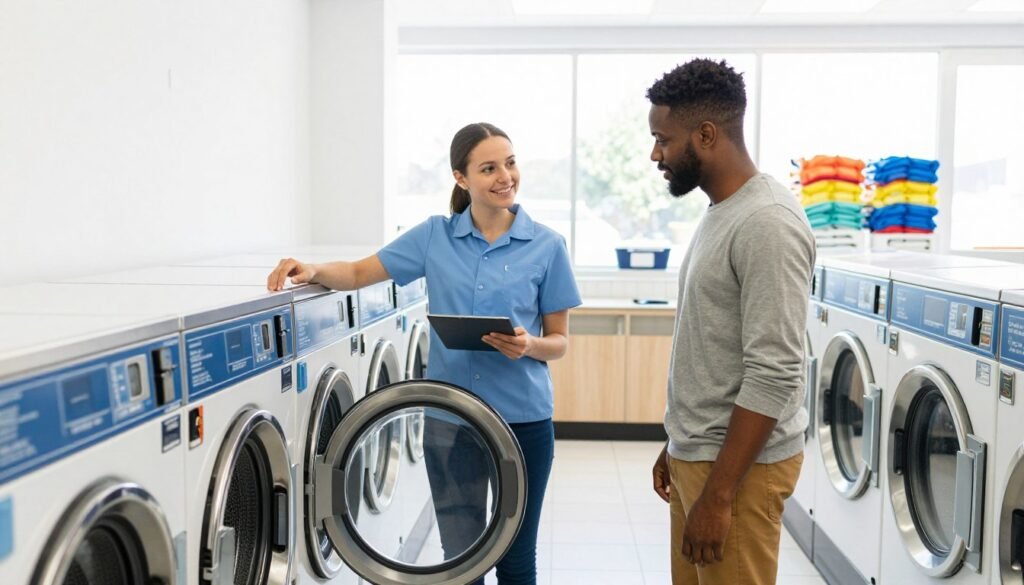 Customer asks about loading a front-load washer