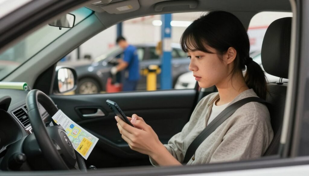 Driver scheduling a service appointment by phone Driver scheduling a service appointment by phone