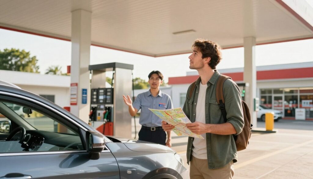 English Conversation at the Gas Station