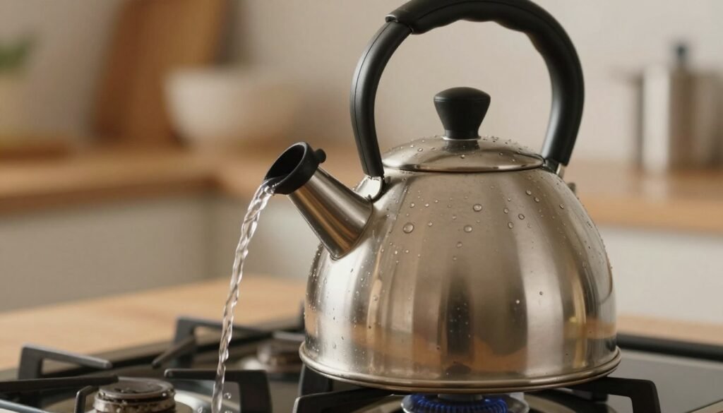 Kettle and water show semantic association in an example