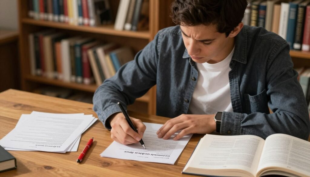 Learner marking the denied quality in a litotes example